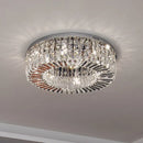 lustre moderne en cristal chrome rond nordique led suspendu