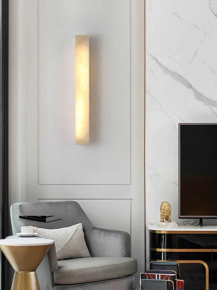 applique murale moderne en marbre et cuivre pour décoration intérieure - vue 3 sur 9