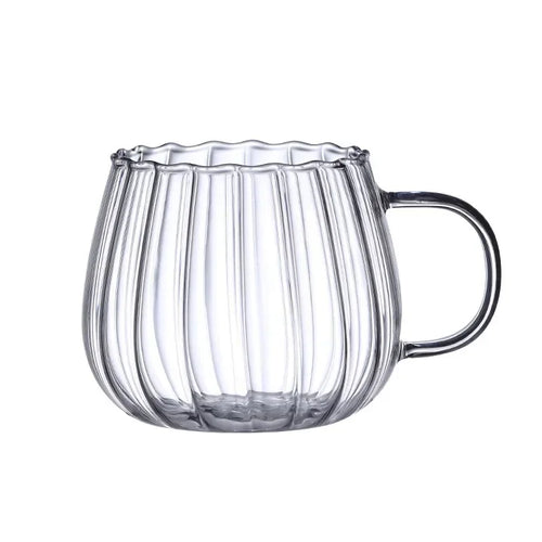 Tasse café verre borosilicate rayures créatives 400 ml