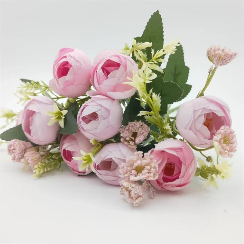 bouquet de roses en soie décoration de jardin fleurs artificielles - vue 11 sur 12