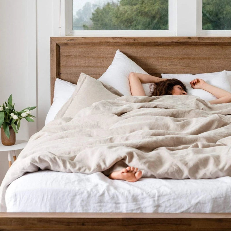 housse de couette en lin naturel doux et respirant