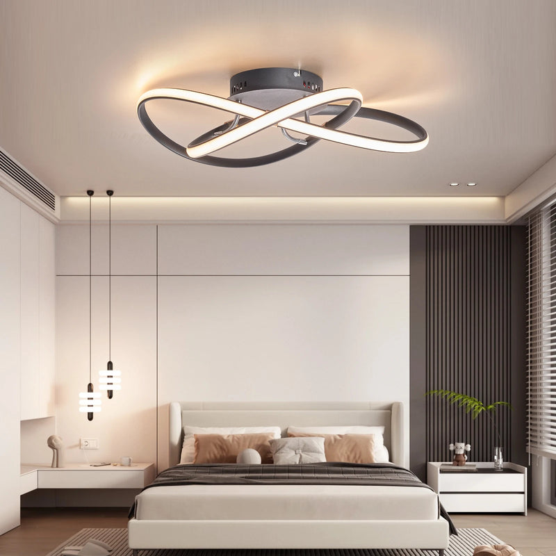 Plafonnier moderne à LEDs lumières pour salon chambre étude salle décoration LED noir/Chrome/or