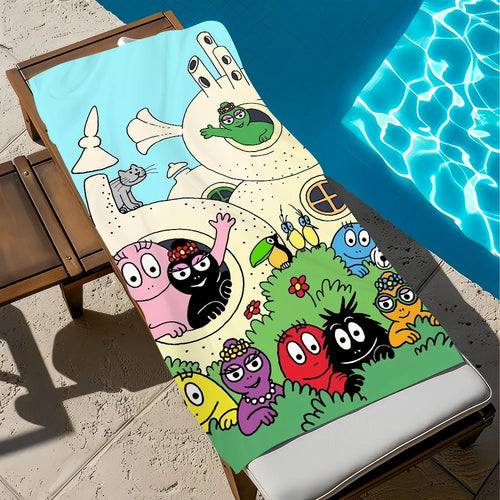 serviette de plage barbapapa cartoon douce sechage rapide