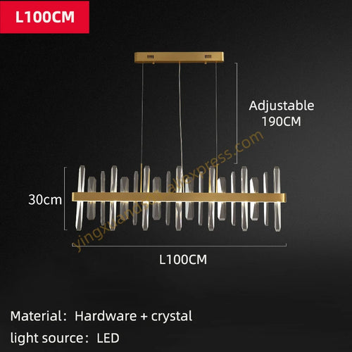 lustre en cristal à led design moderne pour intérieur - vue 10 sur 11