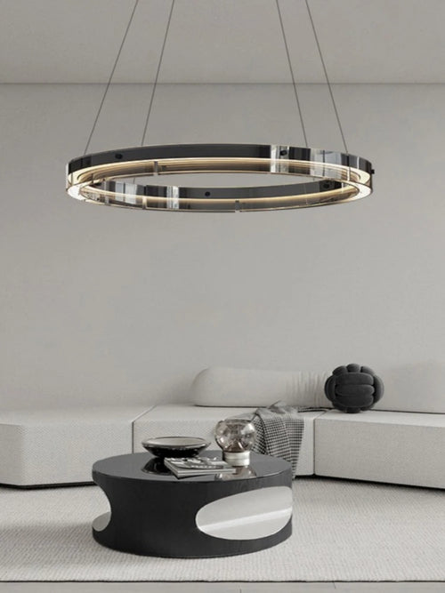 suspension circulaire en verre minimaliste italienne moderne et créative - vue 2 sur 11