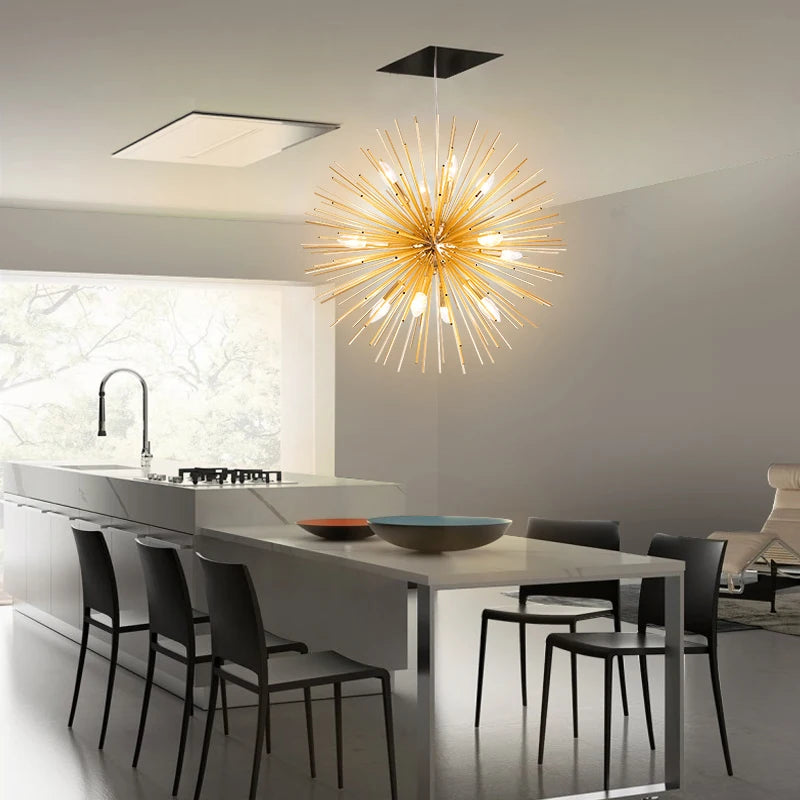 Postmodern Spark Ball Restaurant Lustre Nordique Chaud Chambre Personnalité Créativité Mode Simple Salon Lampes LED - vue 6 sur 11