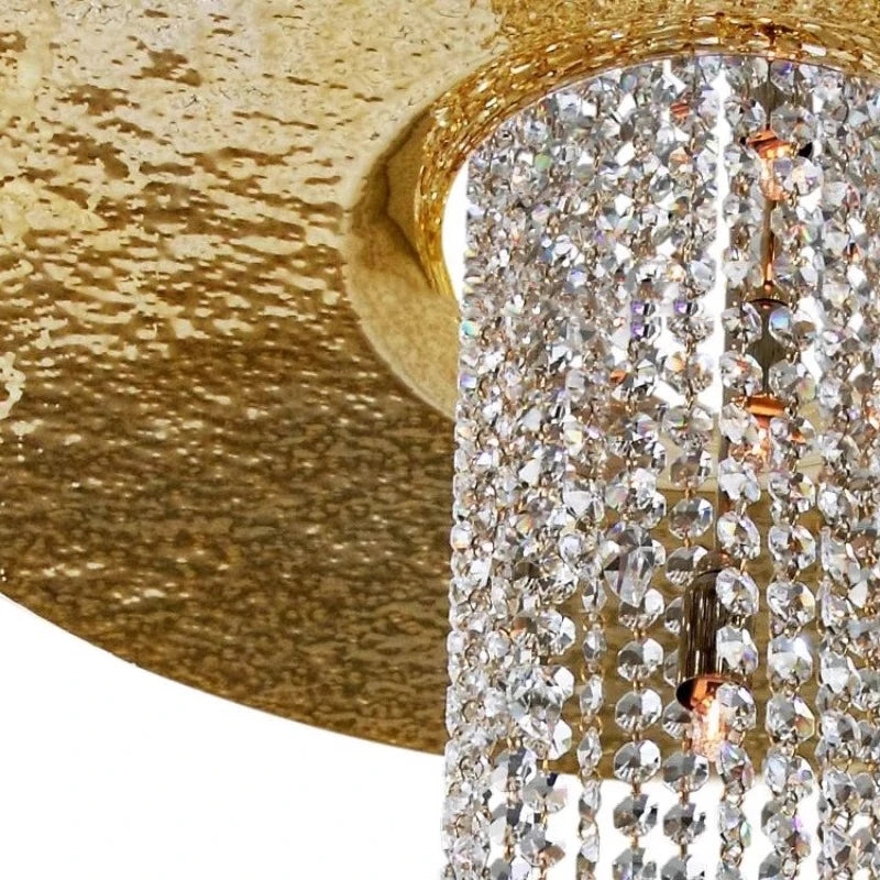 lustre long en cristal moderne pour villa de luxe - vue 6 sur 8
