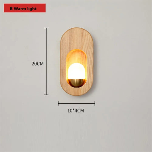 applique murale moderne nordique en bois avec led décorative - vue 9 sur 10