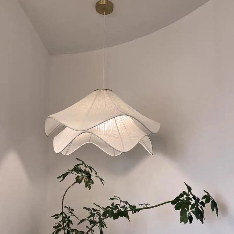 Suspension LED en tissu de Style crème minimaliste nordique
