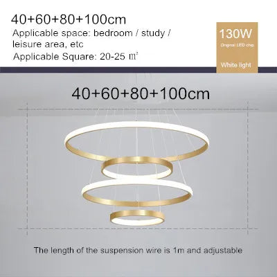 lustre moderne style nordique avec télécommande et anneau lumineux - vue 28 sur 30