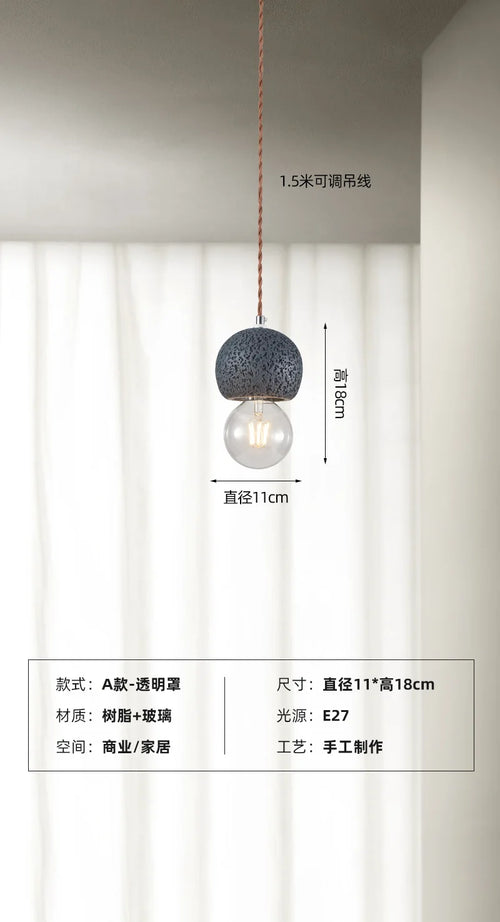 suspension wabi-sabi design nordique luminaire créatif pour intérieur - vue 13 sur 12