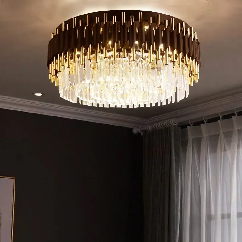 plafonnier led suspendu en cristal design nordique décoratif - vue 3 sur 12