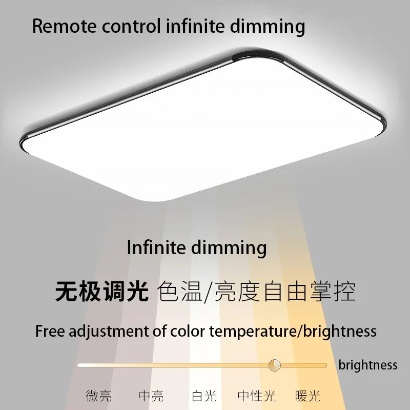 Modern Living Room Light 2024 Ultra Thin LED Ceiling Light Remote Control Dimming Restaurant Bedroom Balcony Panel Light - vue 6 sur 24