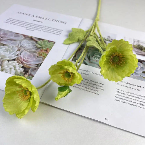 fleurs de pavot artificielles en soie pour décoration et événements - vue 13 sur 21