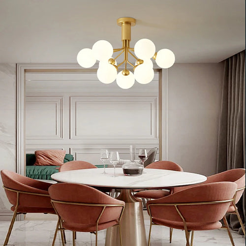 lustre nordique en verre moléculaire pour décoration intérieure - vue 3 sur 16