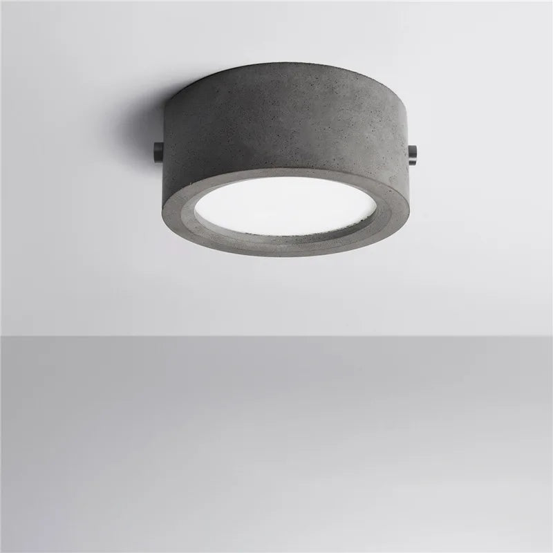 plafonnier rond en ciment style industriel pour tous espaces - vue 4 sur 8