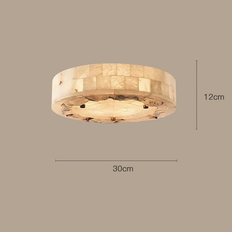 plafonnier luxueux en marbre naturel suspendu grand luminaire - vue 8 sur 9