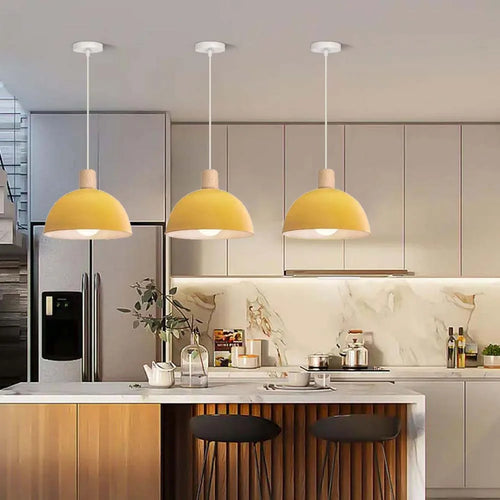lustre nordique led en bois pour décoration maison - vue 6 sur 13