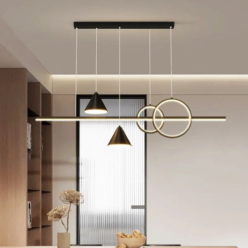 SANDYHA lustres de luxe modernes longue bande Led lampe créative décor intérieur salle à manger salon Table luminaires suspendus