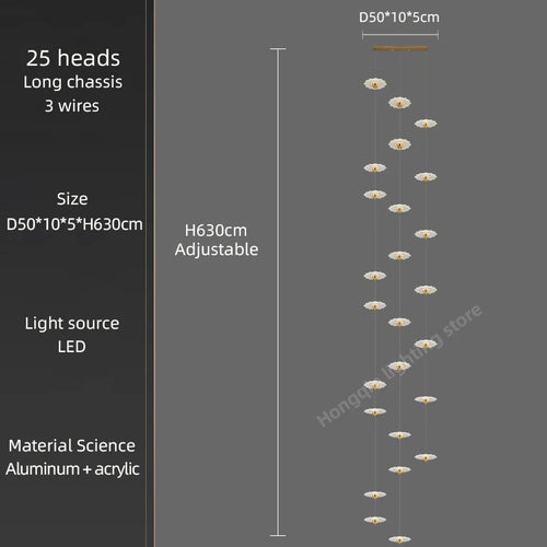 lustre moderne à led pour éclairage intérieur décoratif - vue 22 sur 26