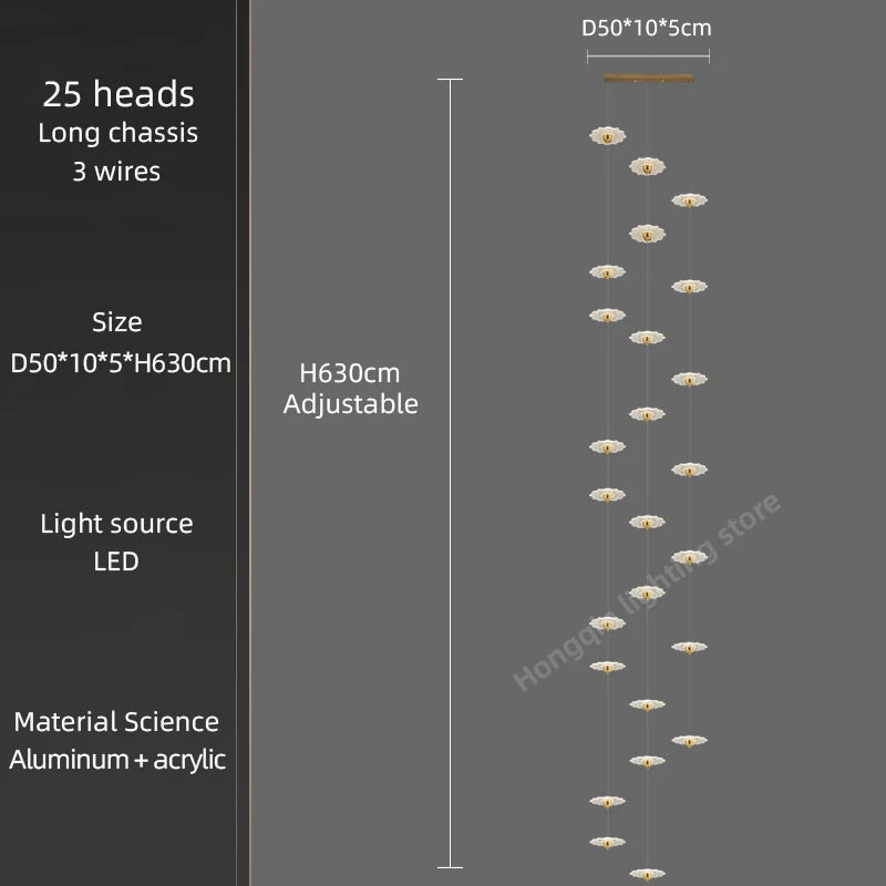 lustre moderne à led pour éclairage intérieur décoratif - vue 21 sur 26