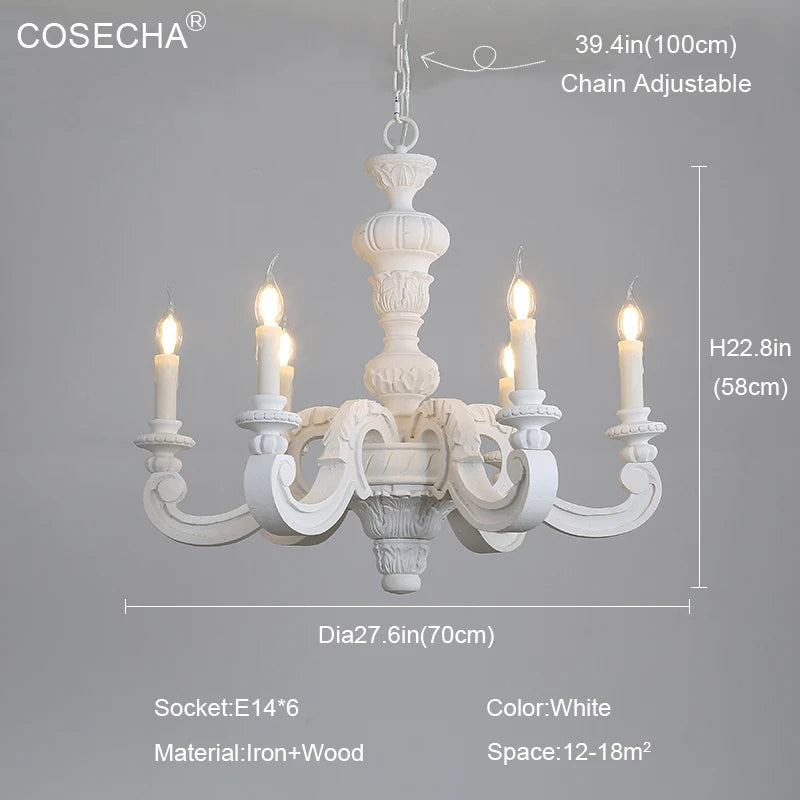 lustre vintage en bois éclairage art déco nordique rétro - vue 12 sur 12