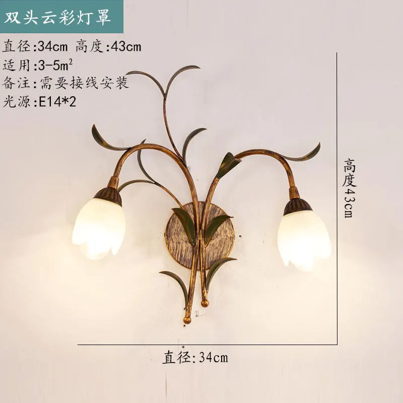 applique murale à led rétro avec fleurs pour décoration élégante - vue 11 sur 12