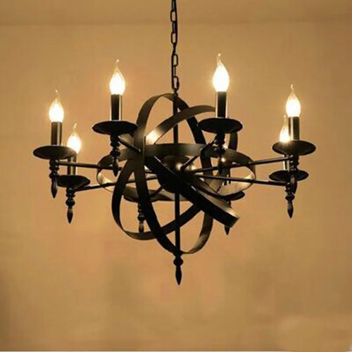 Lustre style Loft américain en métal rétro rustique - vue 2 sur 7
