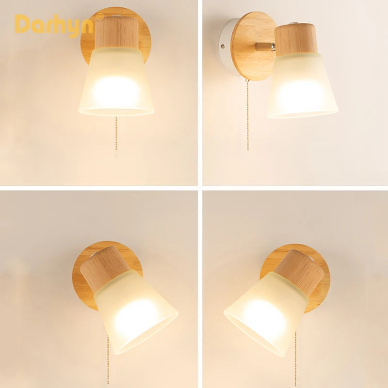 Nordique résine moulin à vent verre applique chambre chevet salle de bain cuisine salon décoration moderne bois applique murale LED luminaire - vue 4 sur 7