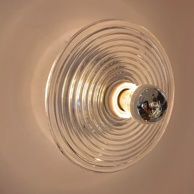 applique murale led en verre ondulé nordique pour décoration d'ambiance - vue 3 sur 8