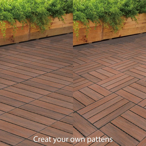 Dalles clipsables extérieures rénovation terrasse bois 30 pièces