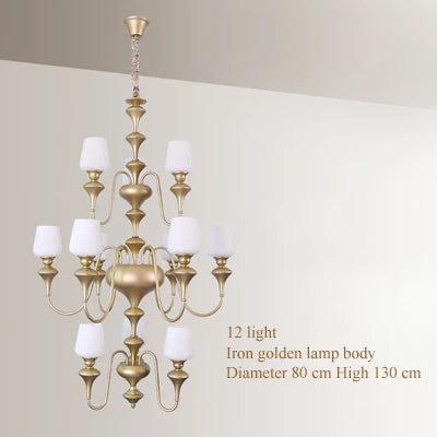 lustre à led en cuivre noir pour décoration d'hôtel élégant - vue 17 sur 22