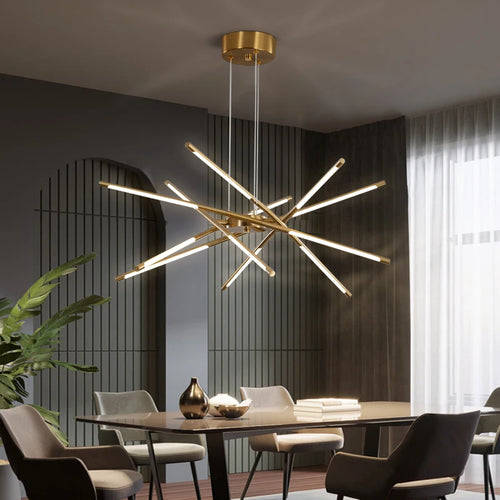Lustre Nordique LED Lampe pour La Maison Salon Salle À Manger Cuisine Chambre Moderne Noir Or Loft Villa Luminaire Suspendu