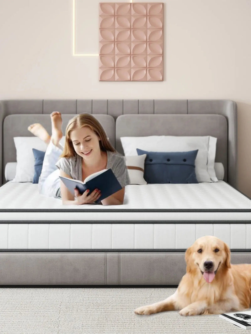 matelas à ressorts ensachés 24 cm confort antiallergique et design ergonomique