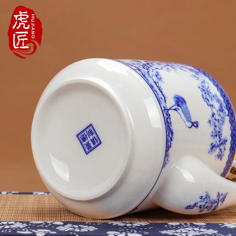 Théière céramique grande capacité style chinois motifs - vue 7 sur 7