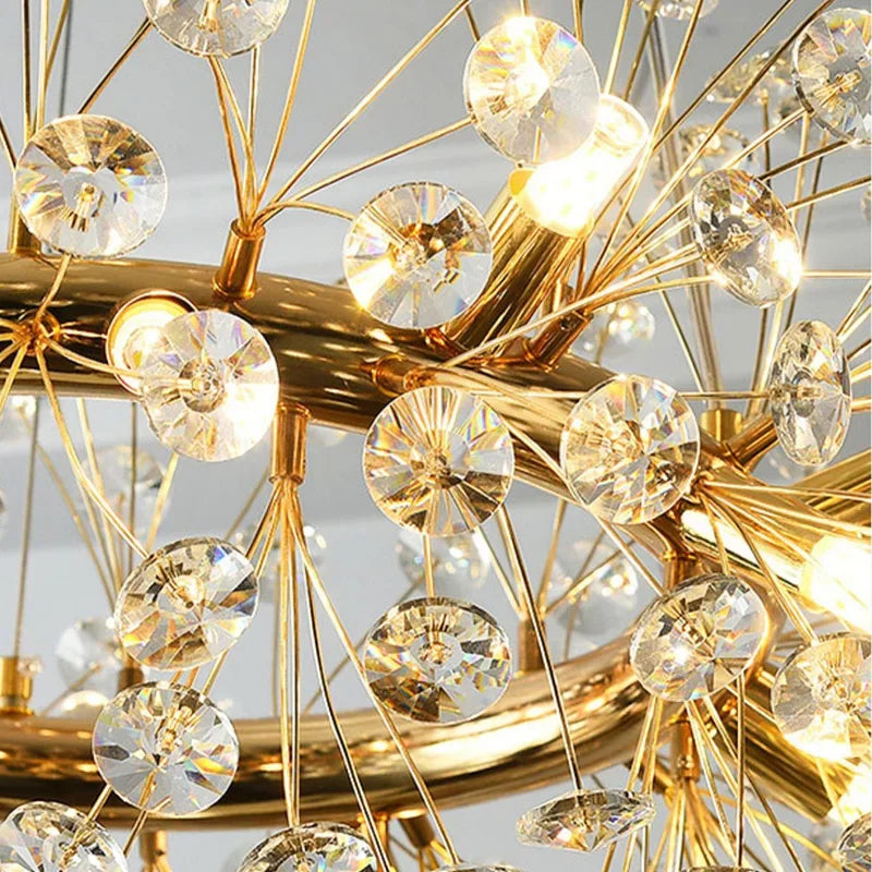 lustre led suspendu en cristal design moderne décoratif luxe 2024 - vue 6 sur 12