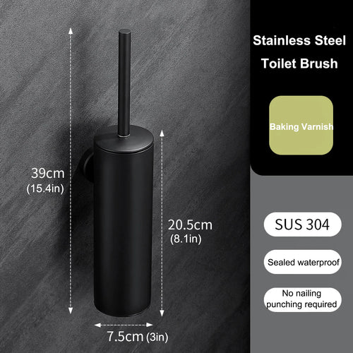 brosse de toilette murale en acier inoxydable durable pour salle de bain - vue 3 sur 7