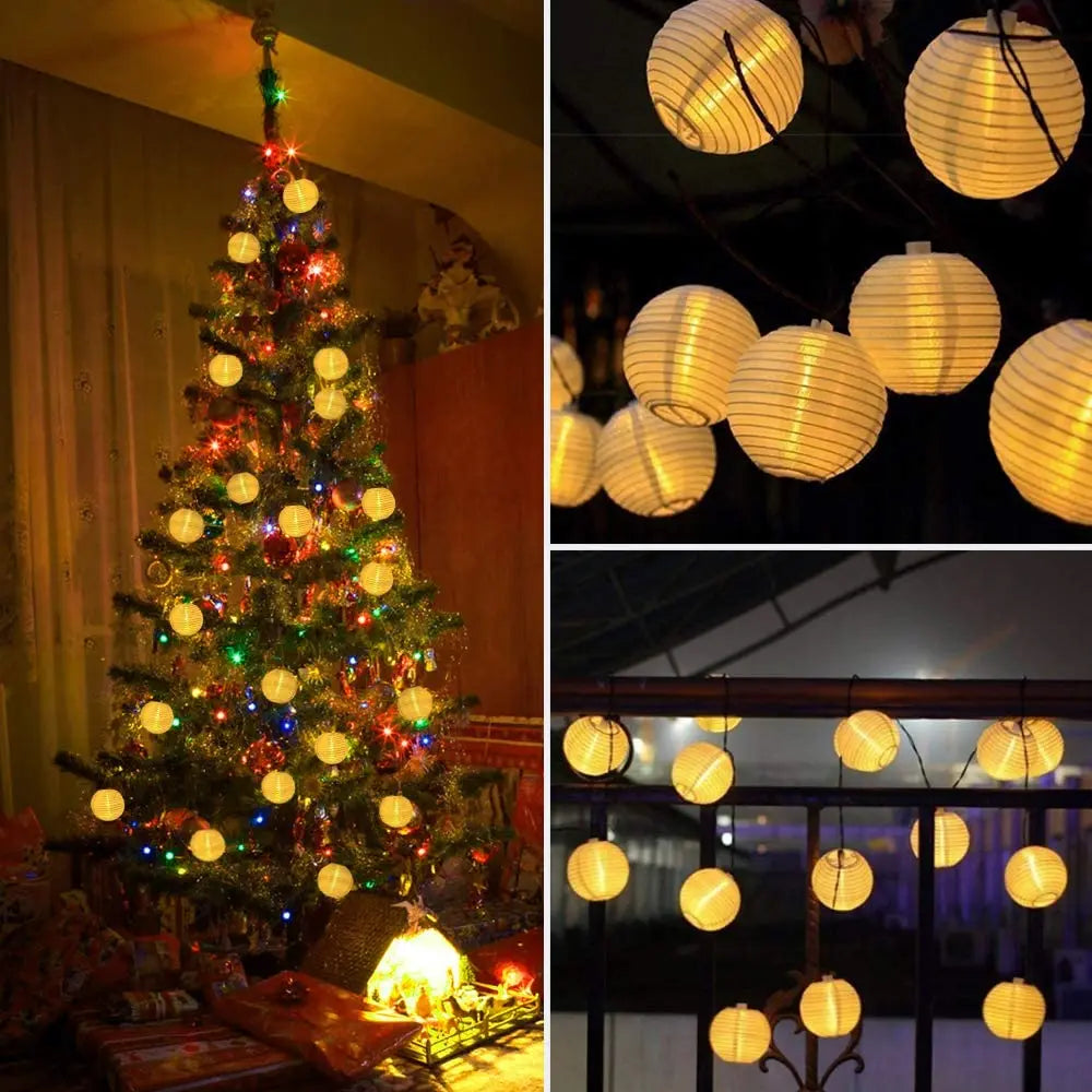 guirlande lumineuse solaire led pour décorations d'extérieur festive - vue 4 sur 7
