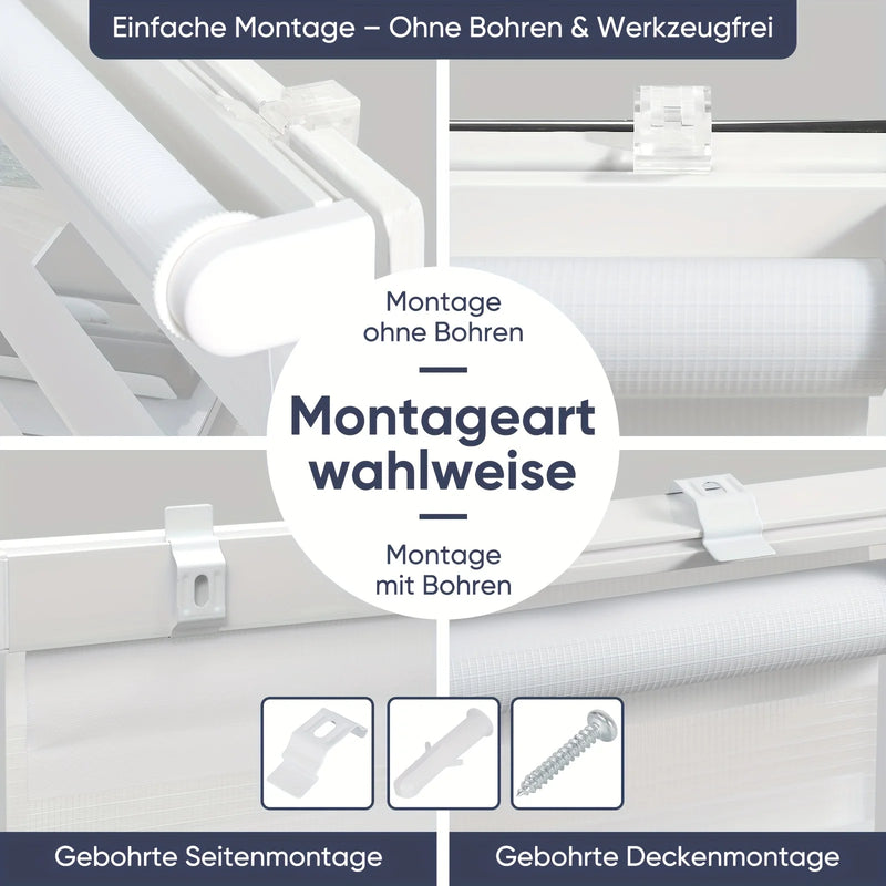 Fixation sans perçage pour store enrouleur double fenetre