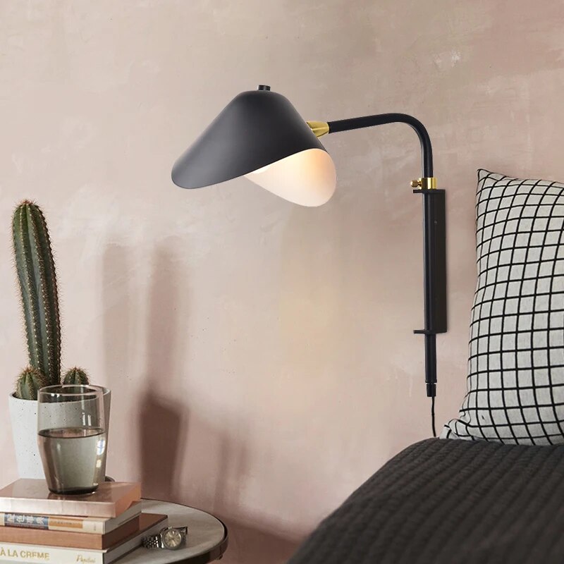 Applique murale nordique à bras longue pour chambre à coucher - vue 4 sur 7