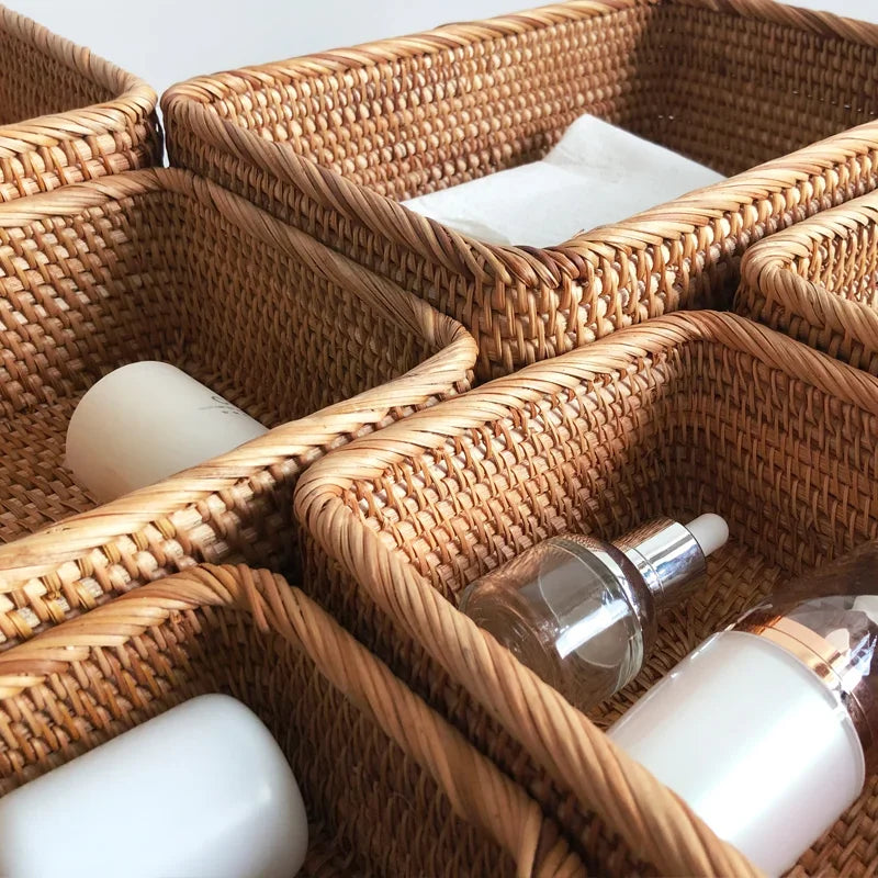 panier en rotin tressé pour fruits thé pain et rangement - vue 4 sur 12
