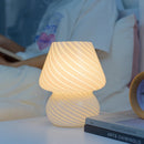 Lampe led verre veilleuse rayée champignon
