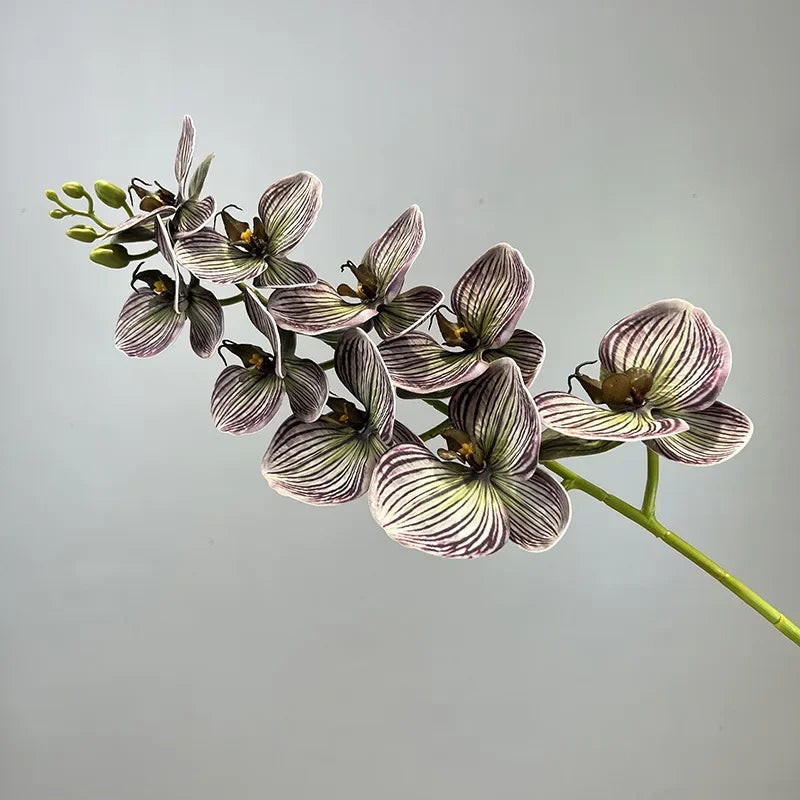 fleurs artificielles orchidée papillon en coton et silicone décoratives - vue 8 sur 12