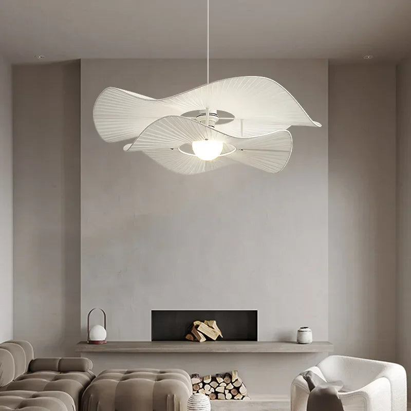 lustre moderne en tissu plissé pour décoration intérieure élégante - vue 3 sur 7