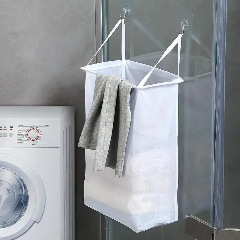 sac en filet suspendu pour rangement de vêtements sales - vue 4 sur 6