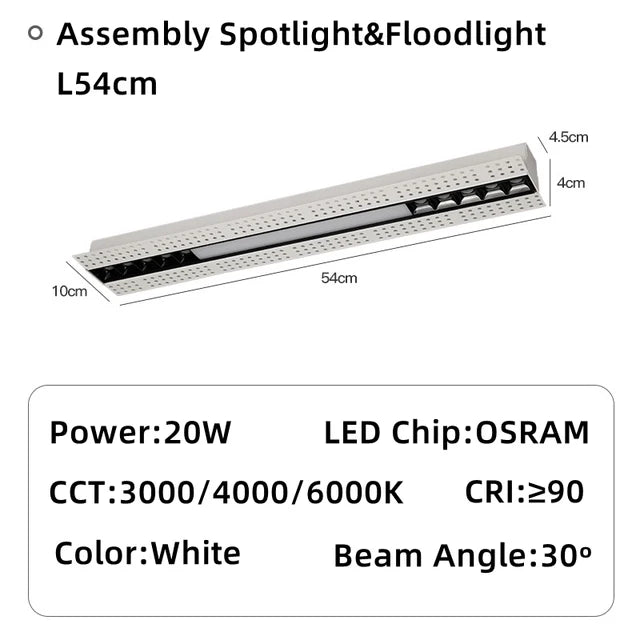 spot led encastrable magnétique moderne éclairage linéaire intérieur - vue 15 sur 16