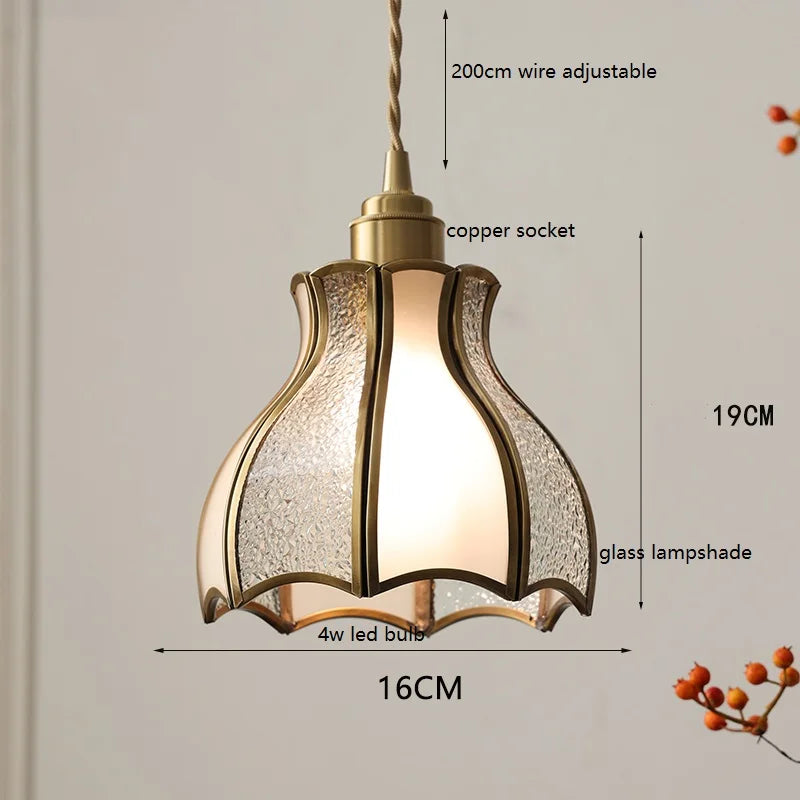 iwhd suspension moderne en cuivre verre led décorative - vue 2 sur 16