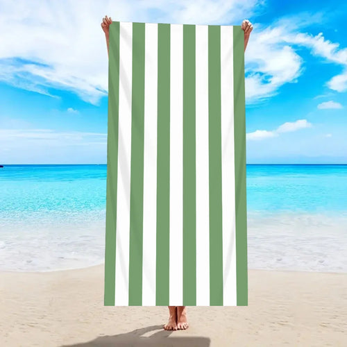 Serviette de plage minimaliste rayures sechage rapide absorbante
