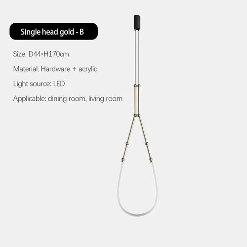 lustre moderne en bambou fer et silicone avec lumières led - vue 11 sur 17