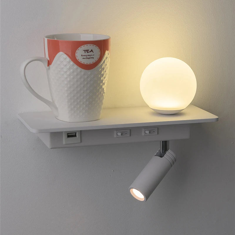 lampe de chevet moderne led avec interrupteur et usb